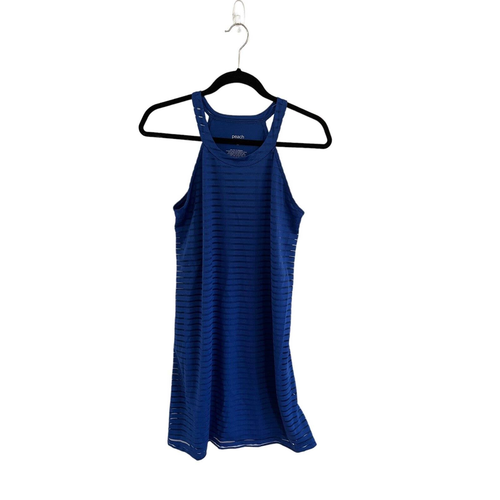 Peach Brand Womens Dress Athletic Wear Blue Striped Sleeveless Sz M